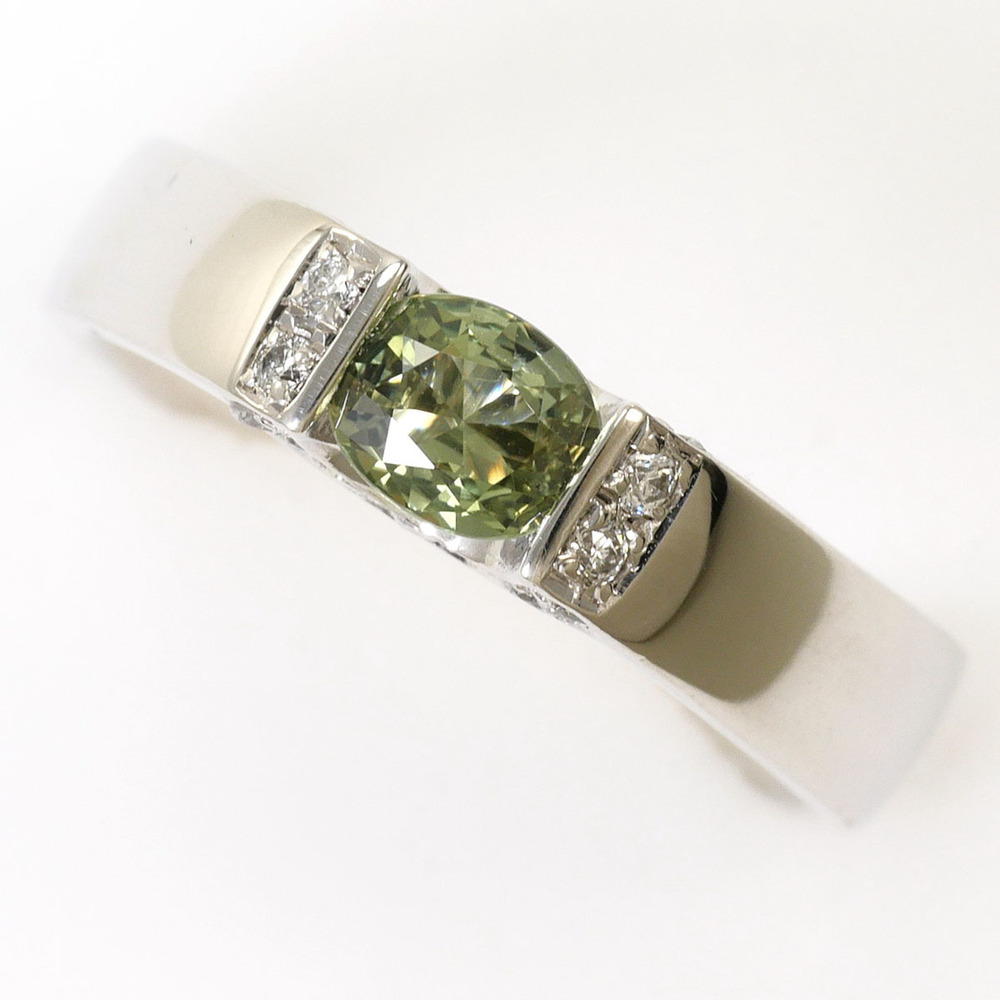 PT900 Platinum Ring, 1 Sapphire 0.46ct, Diamond 0.18ct, with Certificate of A...